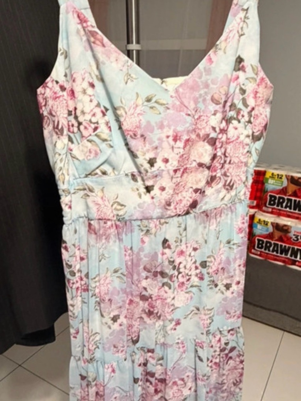 RACHEL Rachel Roy Pastel Blue Floral Sleeveless Girls' Dress